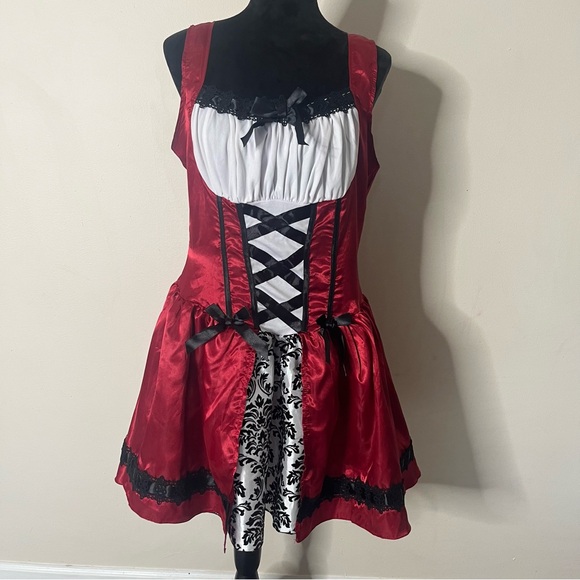 Leg Avenue Sexy Gothic Red Riding Hood Halloween Costume Women's‎ Sz L Cosplay - Picture 10 of 16